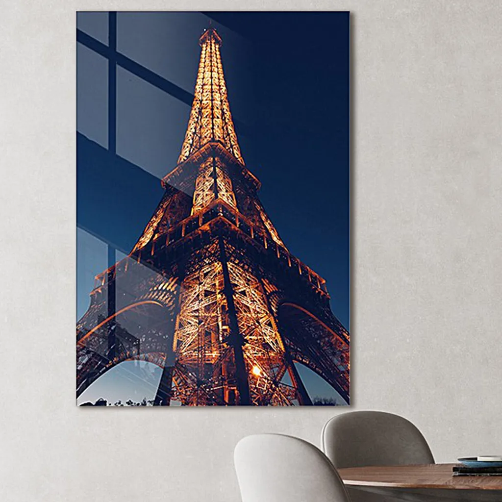 Décoration Murale Salon Moderne en Verre Trempé 70x100 cm Wallity
