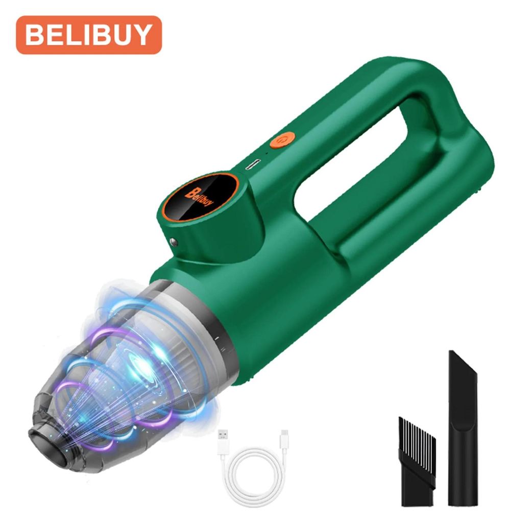 Tragbarer Mini-Staubsauger - Handstaubsauger - Kabellos & wiederaufladbar - 45 W - Li-Ion, 60 Min Laufzeit - Auto & Haushalt, Tierhaare - Beutellos...