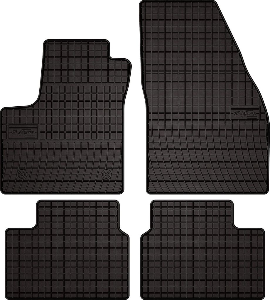 Gummifußmatten passend für Opel Meriva B (Minivan, Bj. 2010-2017) – schwarz, passgenau, mit Befestigungen set 4 Stk. - Gummi-Automatten