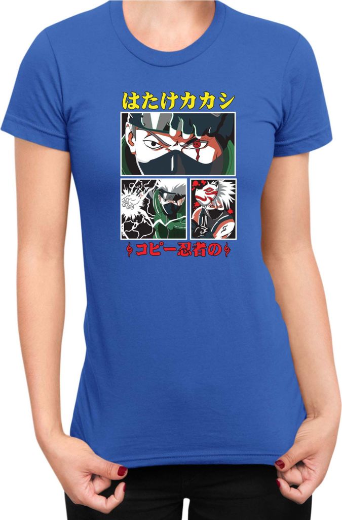 Damen T-Shirt Naruto Kakashi Hatake 08, Lady XS / Blau