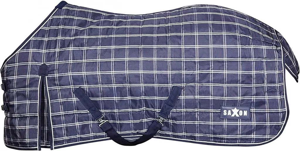 Couverture d'écurie hiver pour cheval 160cm Saxon WB1584 marine blanc