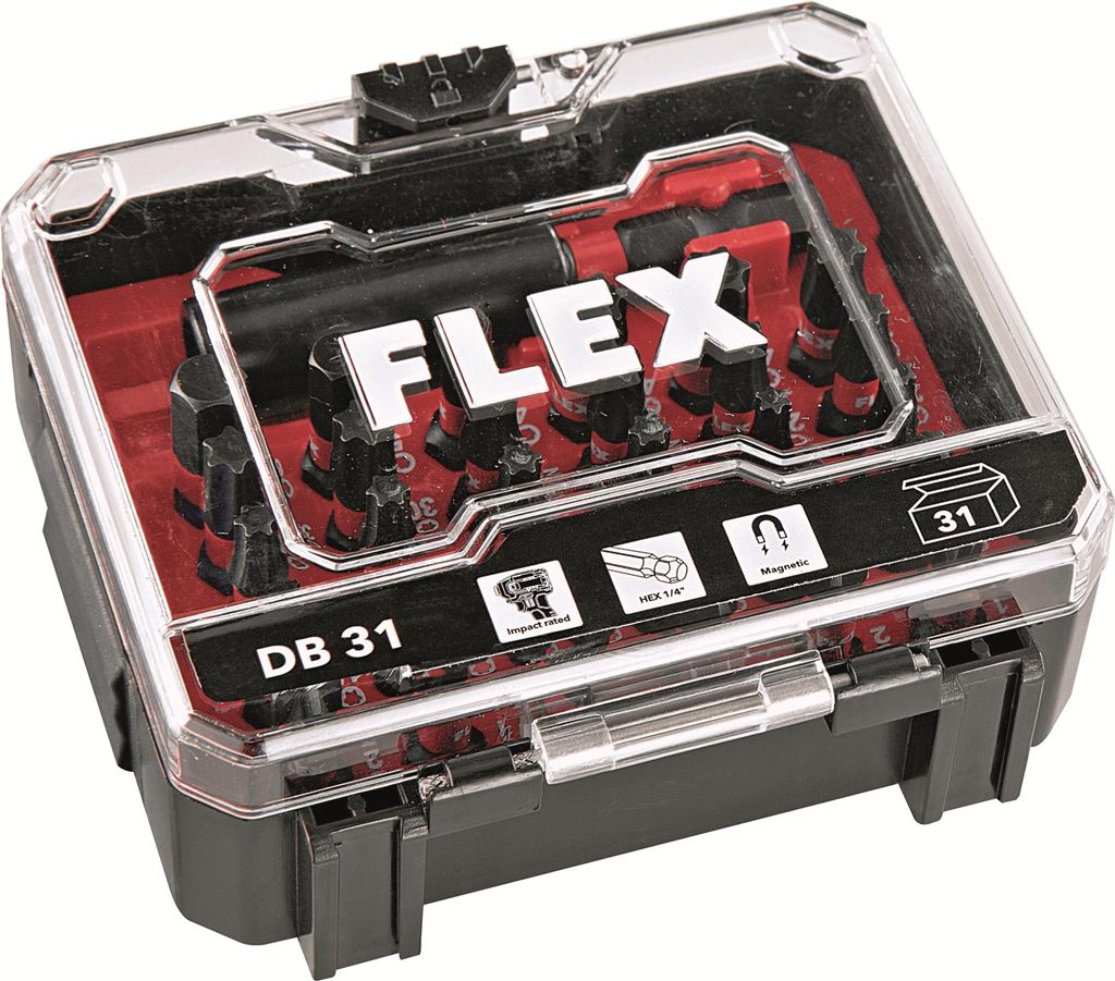 Flex Schrauberbitbox Bitbox Bitset DB31 31lg. Mix inkl. Magnethalter
