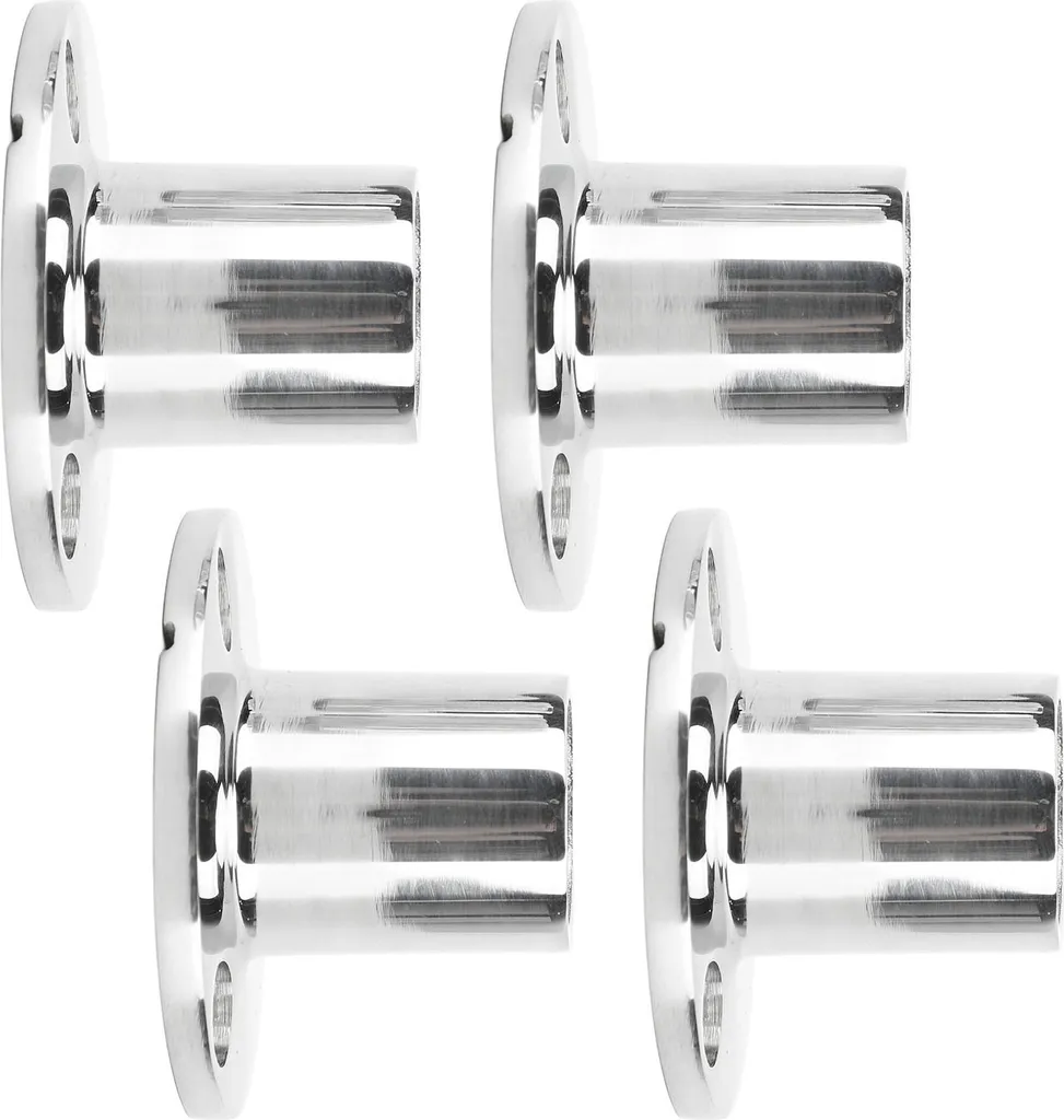 Accastillage bateau : Main courante 25mm inox 316 avec base ronde - 4pcs