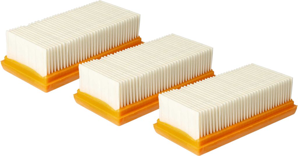 vhbw 3x Flachfaltenfilter kompatibel mit Mirka 1242 M AFC, 1230 M AFC Staubsauger - Motorkühlluftfilter