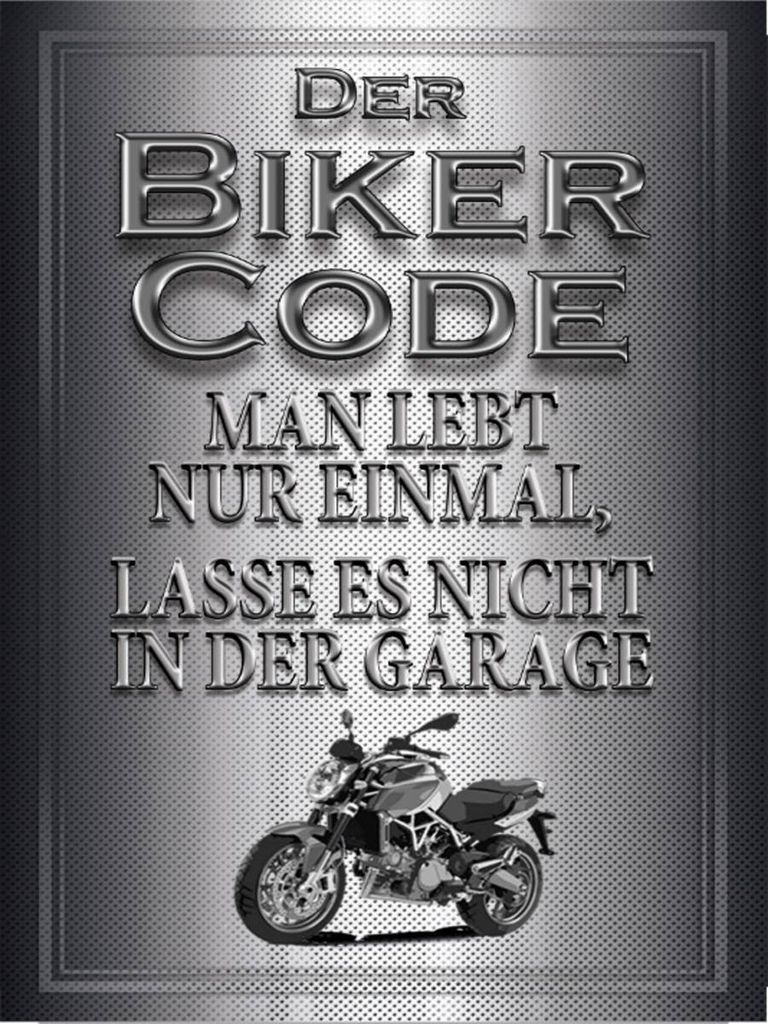 vianmo Holzschild 40x30 cm Motorrad Biker Code man lebt nur einmal