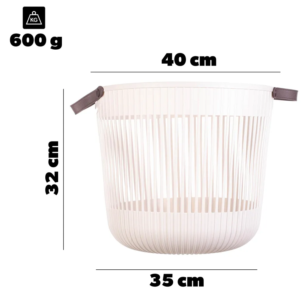 Panier à linge en plastique KADAX 40x32cm, bac de rangement universel