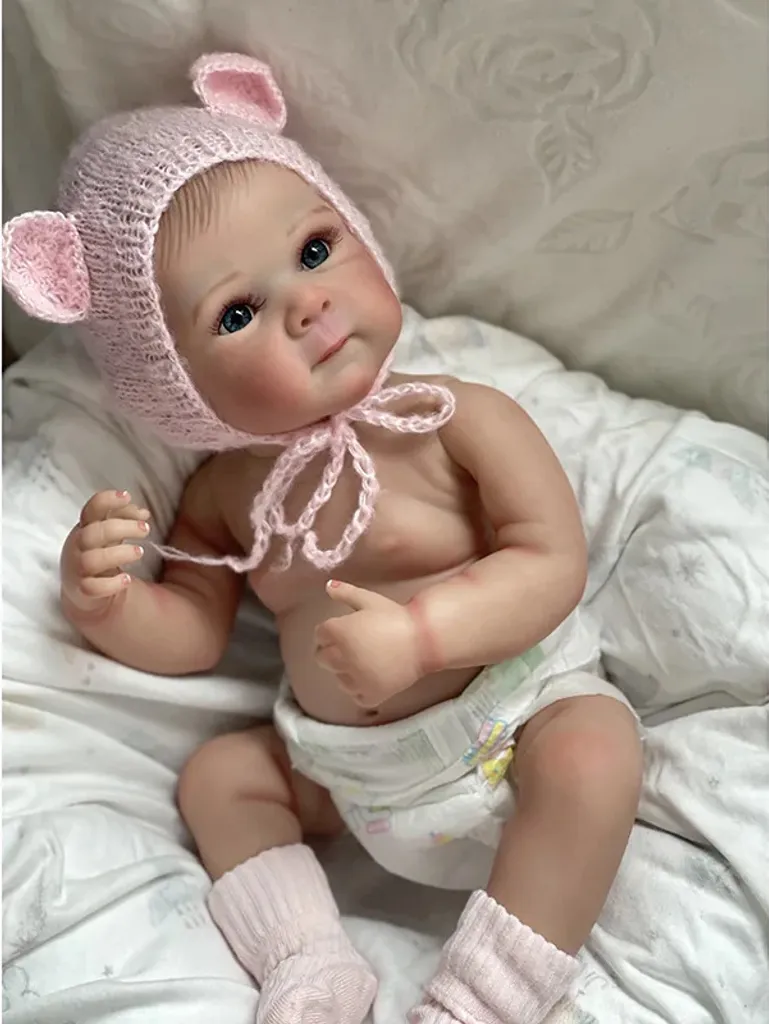 Poupée bébé Reborn Bettie 45 cm en silicone réaliste peint main