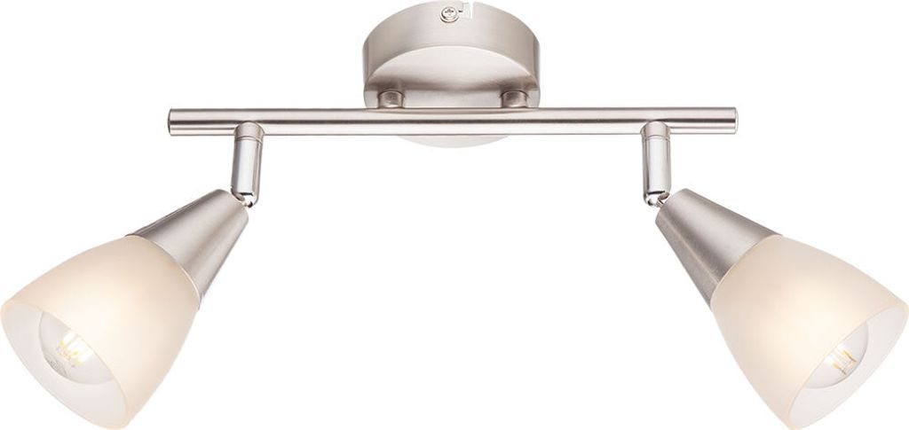 Globo 2er Spot Thadeus l nickel 25,5 x 8 cm E14, max. 40 W