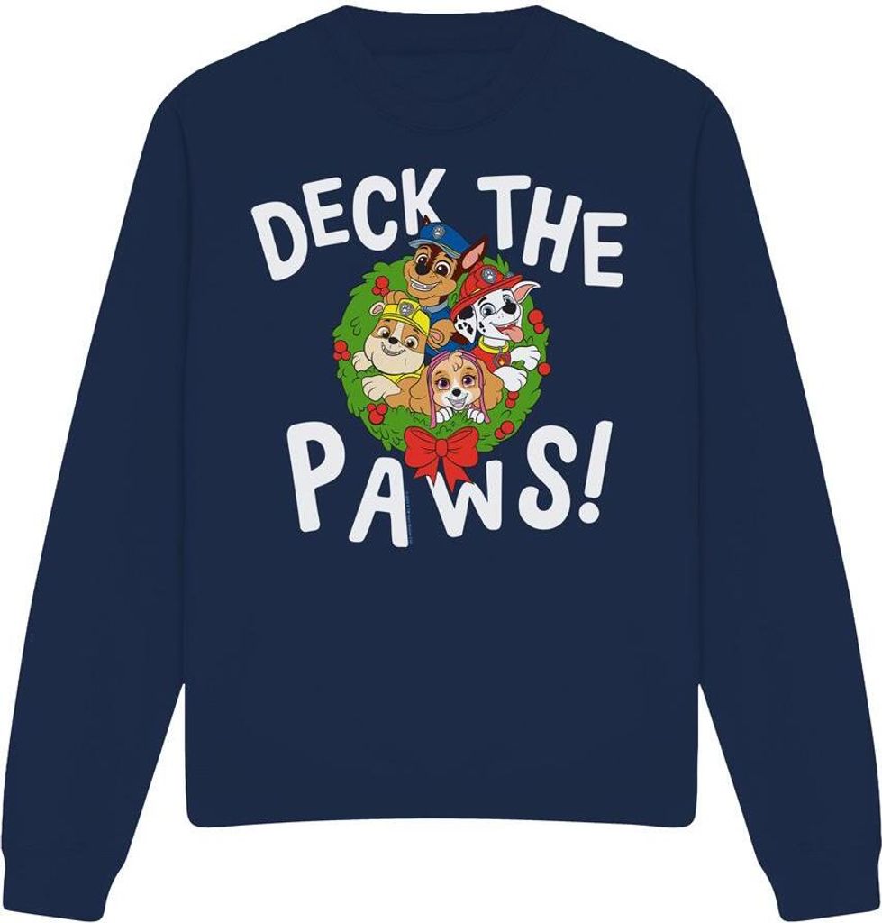 Paw Patrol - "Deck The Paws" Sweatshirt für Herren/Damen Uni - weihnachtliches Design TV12632 (S) (Marineblau)