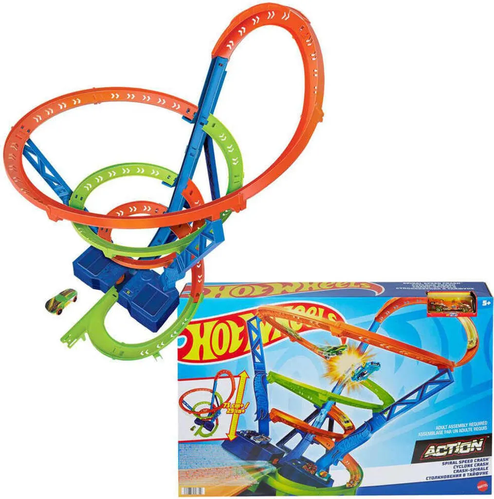 Hot Wheels Crash Spirale : Circuit avec Zone de Collision et Boost - 8