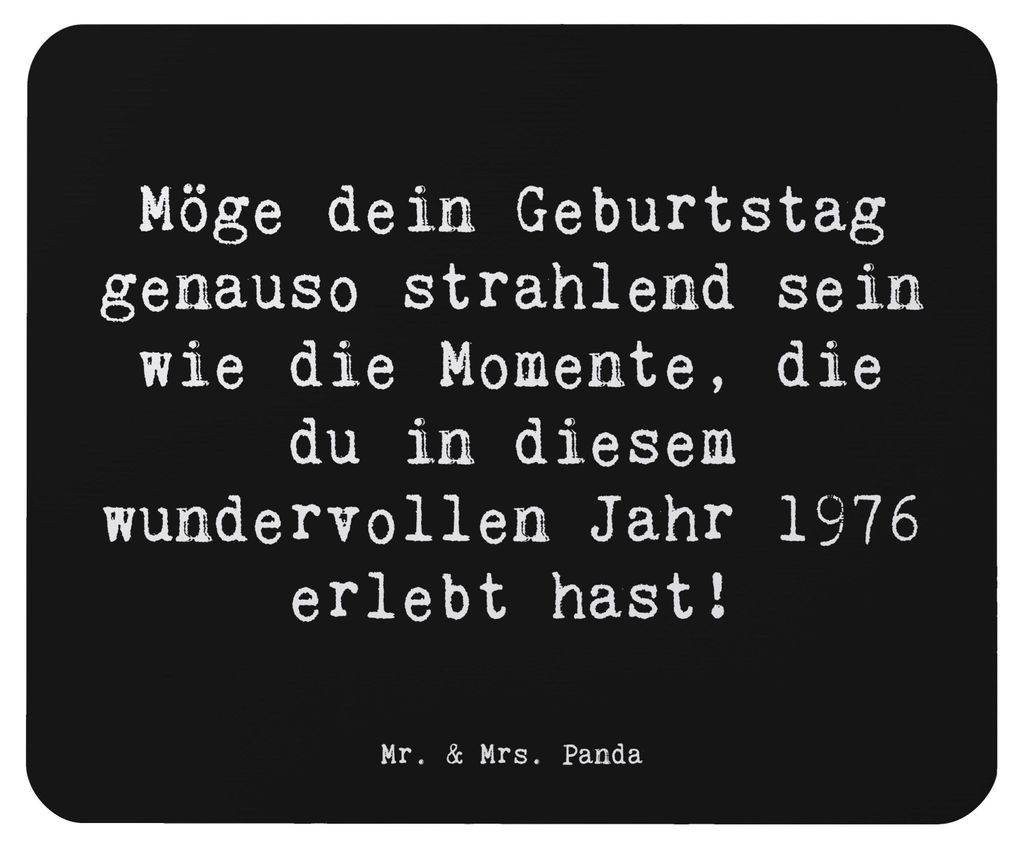 Mr. & Mrs. Panda Mauspad Spruch 1976 Geburtstag - Schwarz - Produktbild 