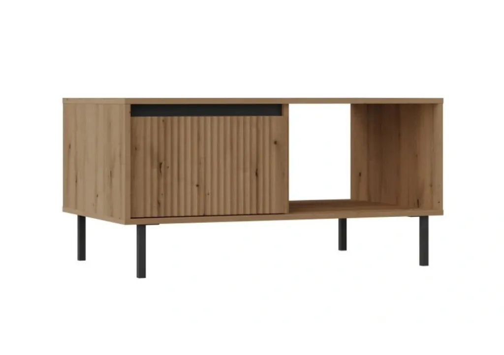 Table basse robuste et facile d'entretien TIRIL - Chêne et Noir