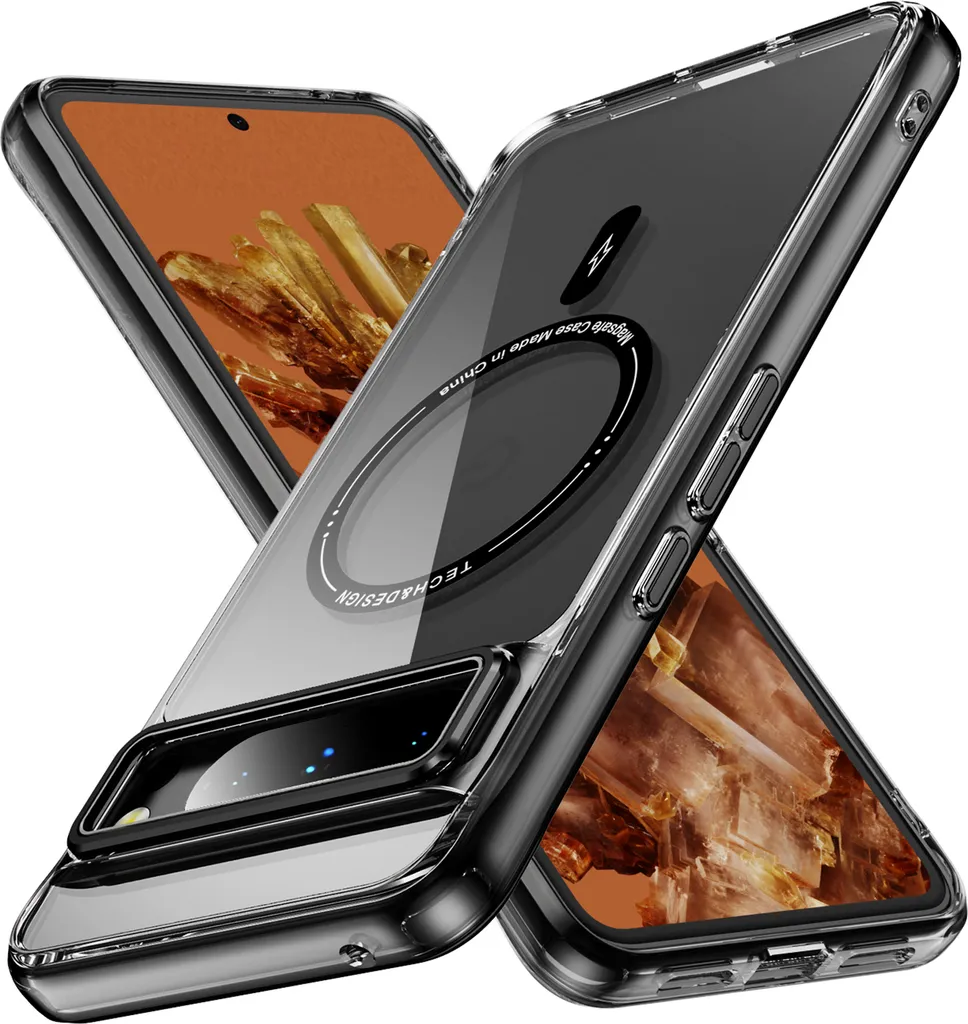 Offerta Custodia Pixel 8 Pro MagSafe Trasparente | Cover Antiurto Nero