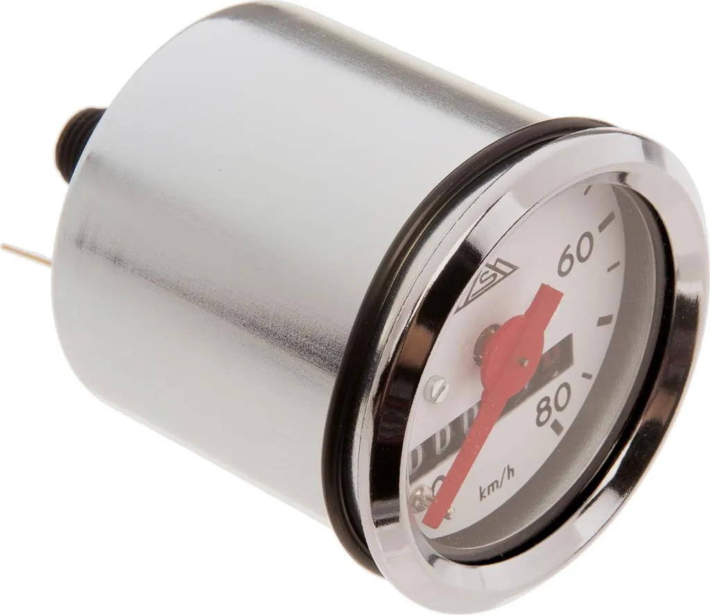 Compteur Tachometer S50 de 48 mm robuste affichage 80 km/h chromé