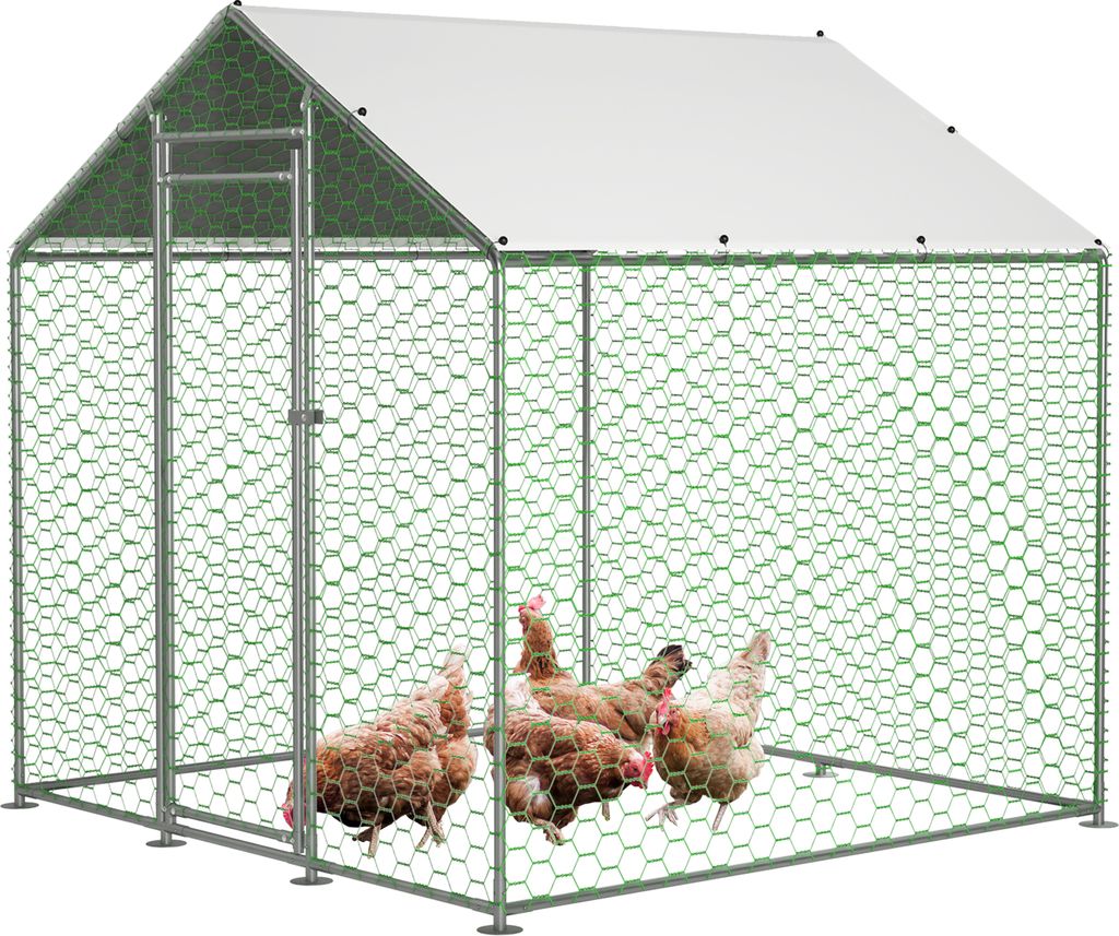 Hühnerstall 2x2x2m Hühnerhaus Kleintierstall Freilaufgehege Produktbild 