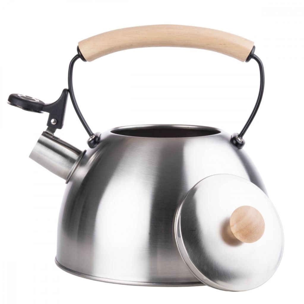 Pfeifkessel Flötenkessel aus Edelstahl 2,5L Wasserkessel Wasserkocher silber Induktion