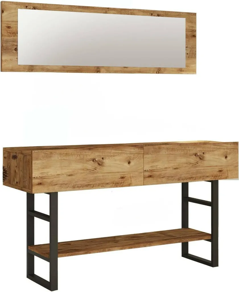 Console Entrée Chêne Marron Izo 139 cm Idéale pour Déco et Rangement