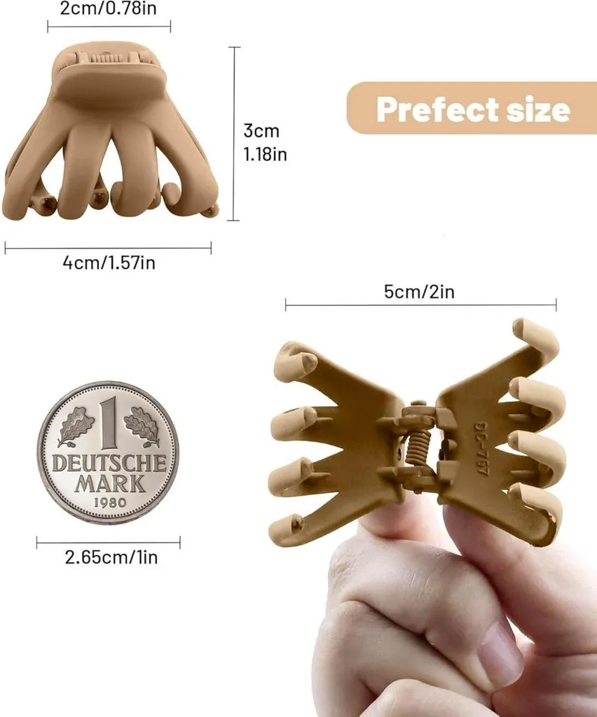 Pinces à Cheveux pour Chignon et Demi-queue - Marron Mat Format 4cm