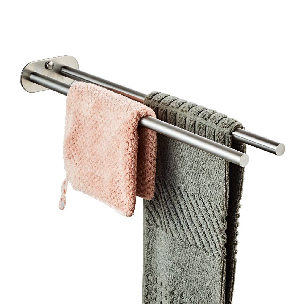 Hochwertiger Handtuchhalter Handtuchstange zweiarmig Edelstahl matt gebürstet 