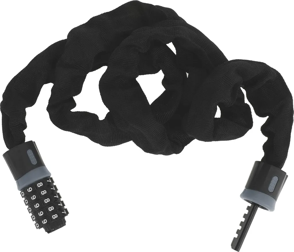 Antivol de Vélo Universel 1,5m - Chaîne de Sécurité à 5 Chiffres Noir