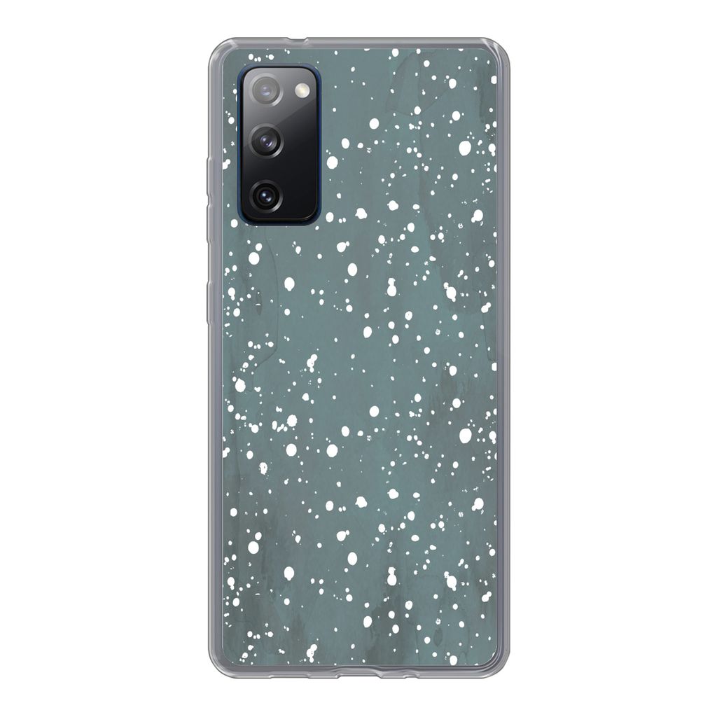 MuchoWow Handyhülle Schutzhülle Hülle für Samsung Galaxy S20 FE Polka dots - Grün - Weiß Silikon Softcase Handy Hülle - Abdeckung