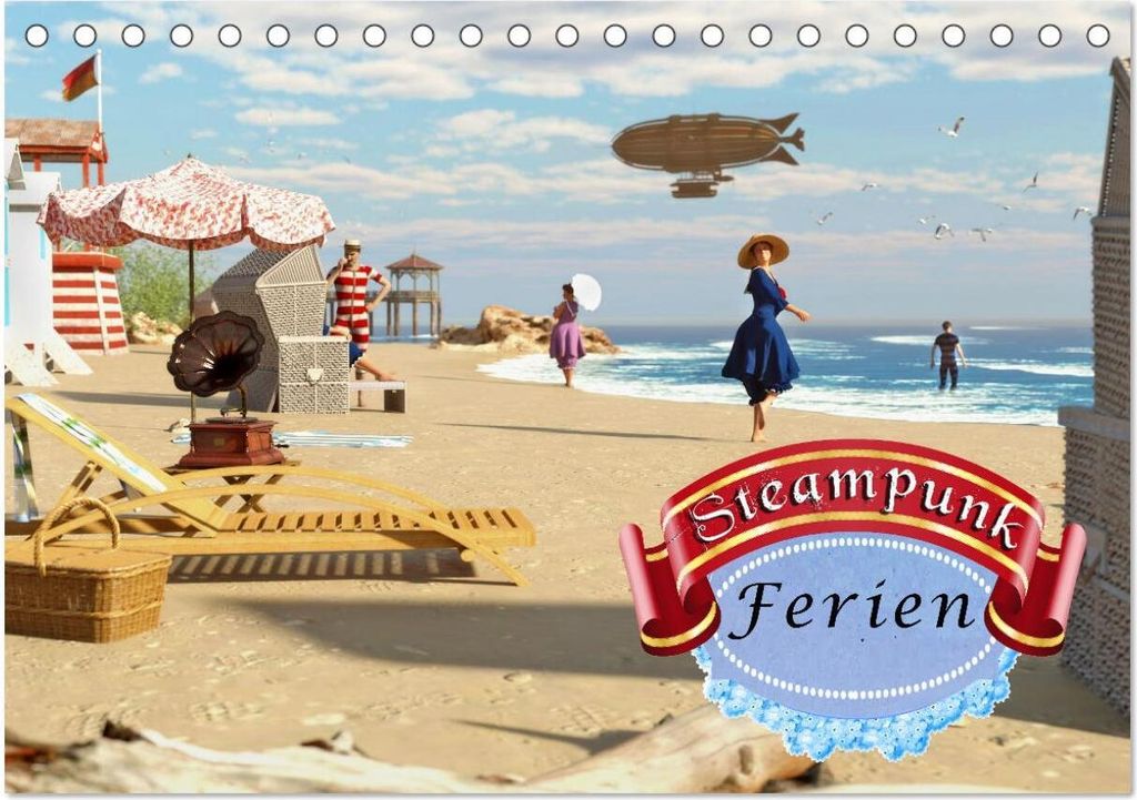 Steampunk Ferien (Tischkalender 2026 DIN A5 quer), CALVENDO Monatskalender