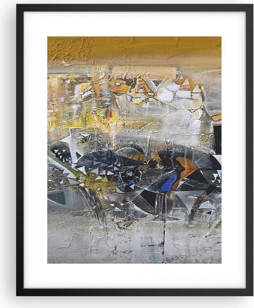 Gerahmtes Poster - Schwarzer Rahmen - Abstraktion modern - 40x50 cm - Wand Bild - Wanddeko - Wandbilder - Kunstposter - Wandposter - Bilderrahmen -...