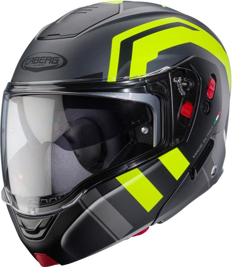 Flip-Up Model Horus X Road Grau Matt/Schwarz/Gelb Fluo Helm Grösse Xl