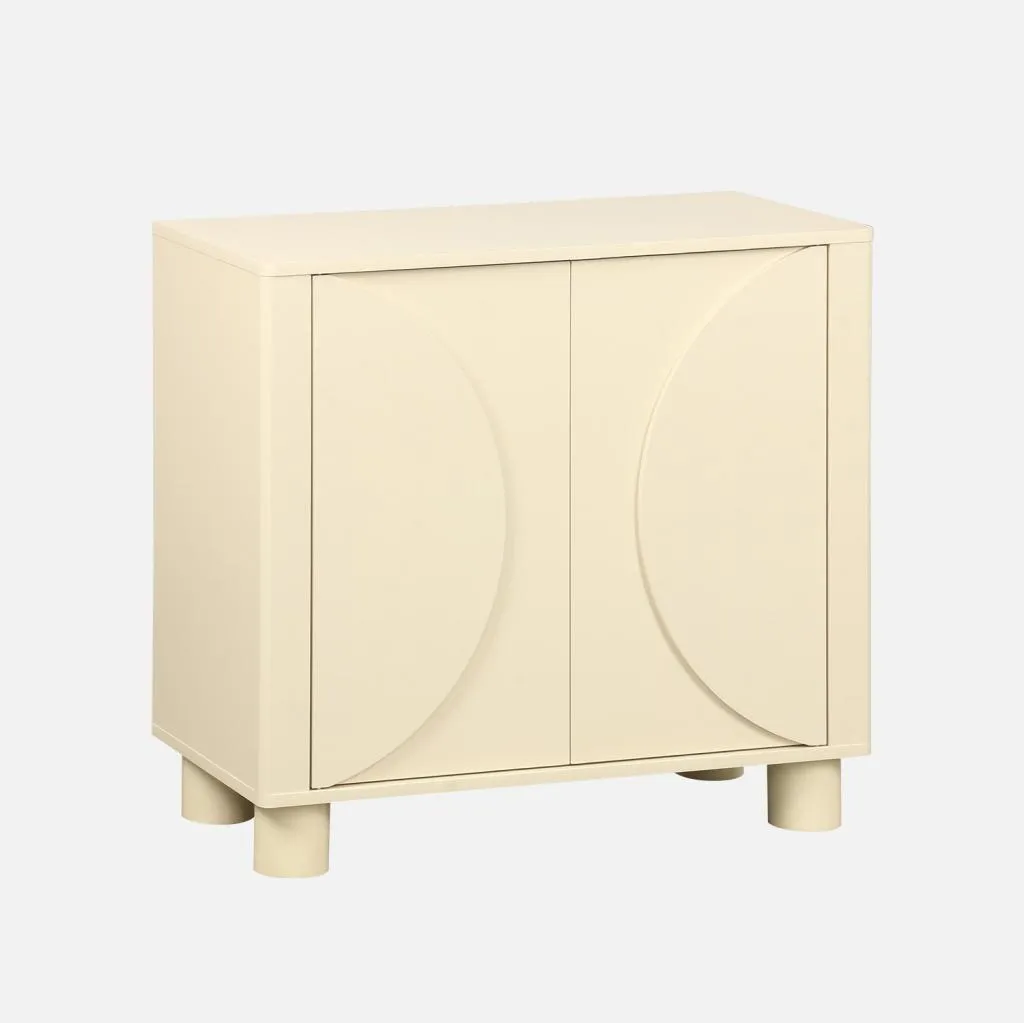 Credenza Boho Beige 80cm Effetto Mango - Mobile 2 Ante Design Etnico