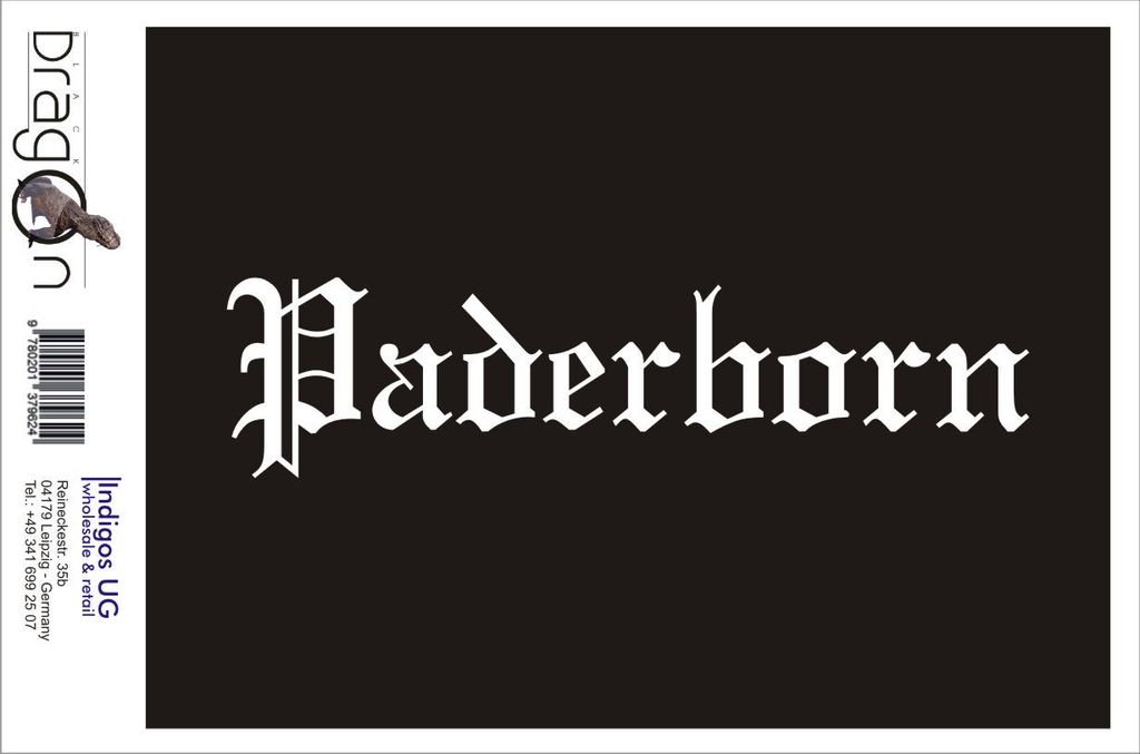 Aufkleber / Autoaufkleber - JDM / Die cut / Auto / OEM - Stadt Paderborn - 200x50mm rot - Heckscheibe / Heckscheibenaufkleber