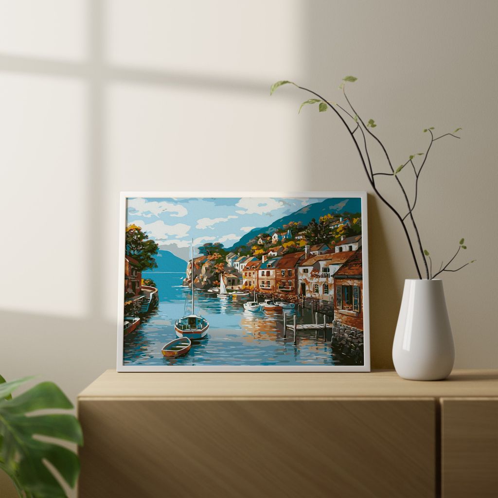 Malen Nach Zahlen Für Erwachsene – Blumenweg Seelandschaft, 40x50 Cm, Ohne Mischen, Inkl. Leinwand, Farben, Pinsel