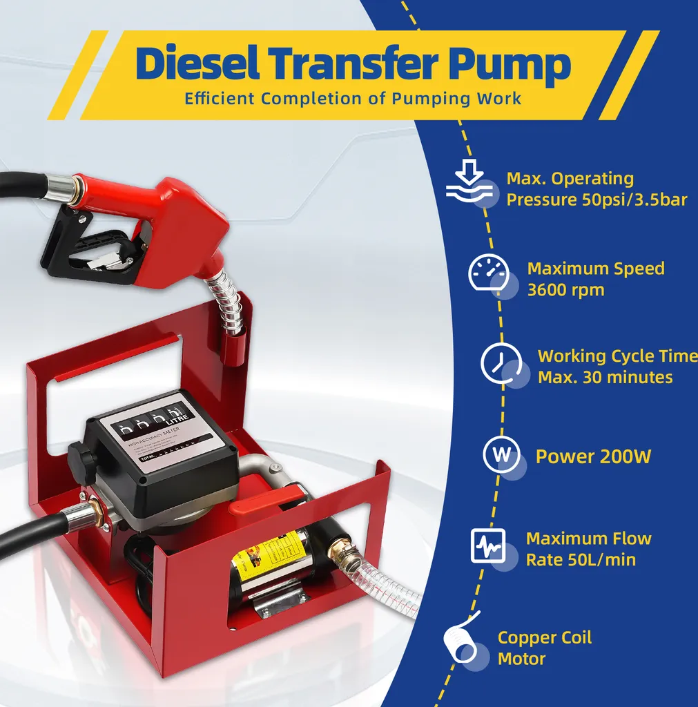 Pompe à carburant auto-amorçante grand débit de 45 L/min - 5