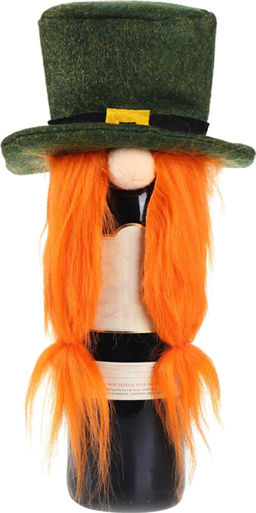 Weihnachtsmann Claus Bart Braid Hut Weinflasche Abdeckung Weihnachtsdekoration Ornament-Flechten