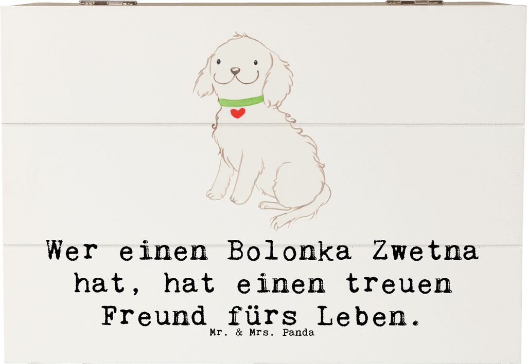 Mr. & Mrs. Panda Box Bolonka Zwetna 22 x 15 cm - Weiß - Geschenk, Geschenkbox, Truhe, Hunderassen, Hundehalter, Hunde, loyaler Begleiter, Erinneru...