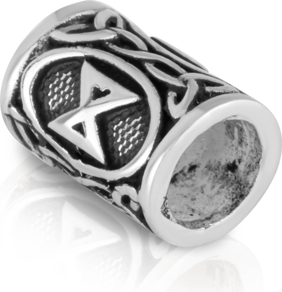925 Sterling Silber Bartperle - Futhark DAGAZ Haarperle Silver Bartschmuck 2202
