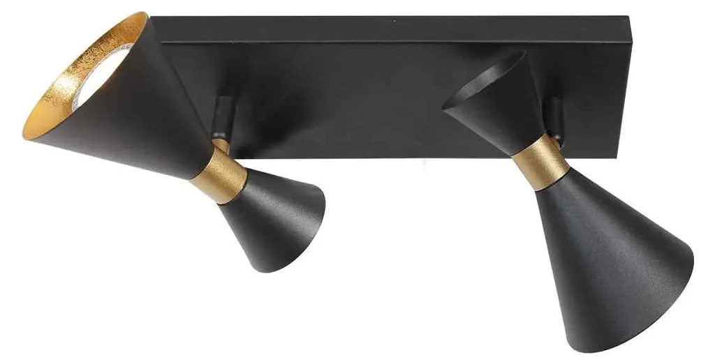Applique murale pour chambre et salon Preto noir Anne Lighting GU10