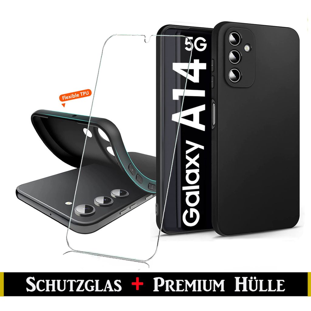 Für Samsung Galaxy A14 4G 5G Silikon Schwarz