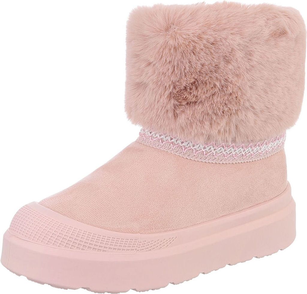 Ital-Design Damen Snowboots Stiefeletten Warm gefüttert Wildlederoptik Plateaustiefeletten 87531771 Altrosa Gr. 39