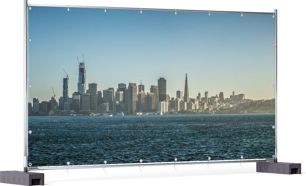 Wallario XXL Outdoor-Poster für Garten oder Balkon, Motiv Skyline von San Francisco, in ca. 340 x 173 cm