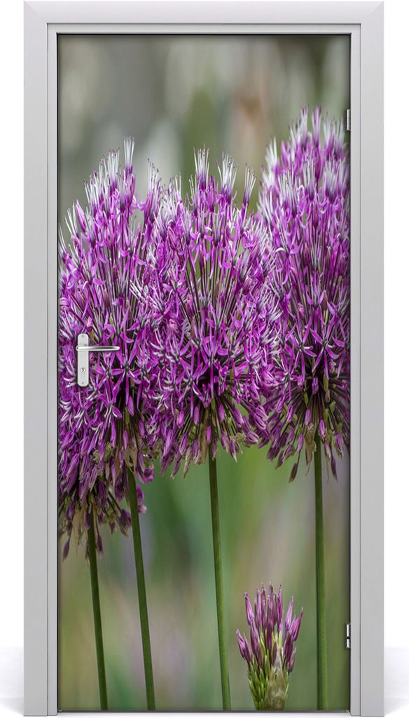 Tulup Türaufkleber 95x205 cm Dekorative Aufkleber Selbstklebend Wasserdichte Tapete Abnehmbar Schlafzimmer Wohnzimmer Wohnkultur - Knoblauch Blumen