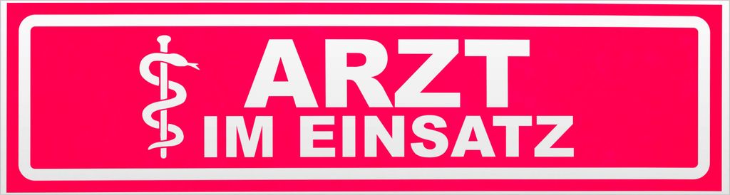 Kiwistar Arzt im Einsatz Motiv 2 invertiert Magnetschild Schild magnetisch - 30cm Neonpink - Magnetfolie für Auto PKW Kfz
