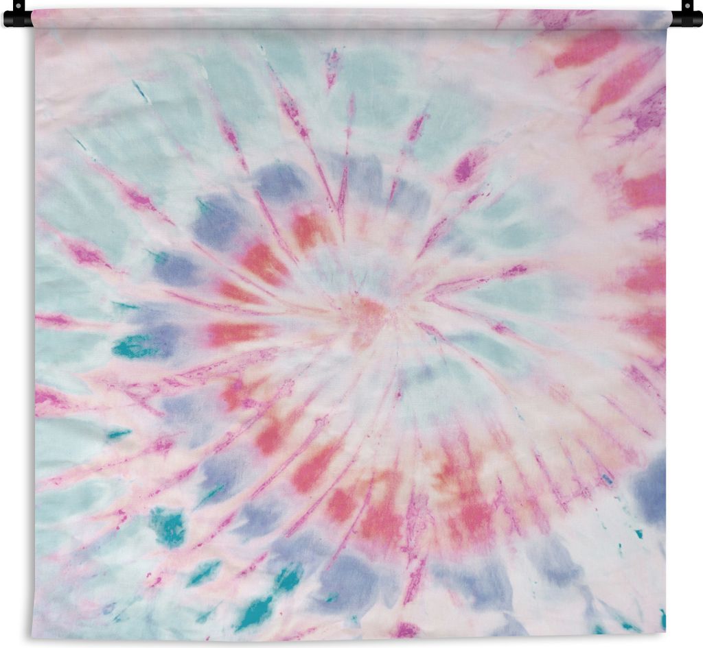 MuchoWow Wandteppich Wandbehang Sommer - Krawattenfärbung - Blau 150x150 cm Tapisserie Dekoration Wandtuch - Wohnaccessoires - Modernes