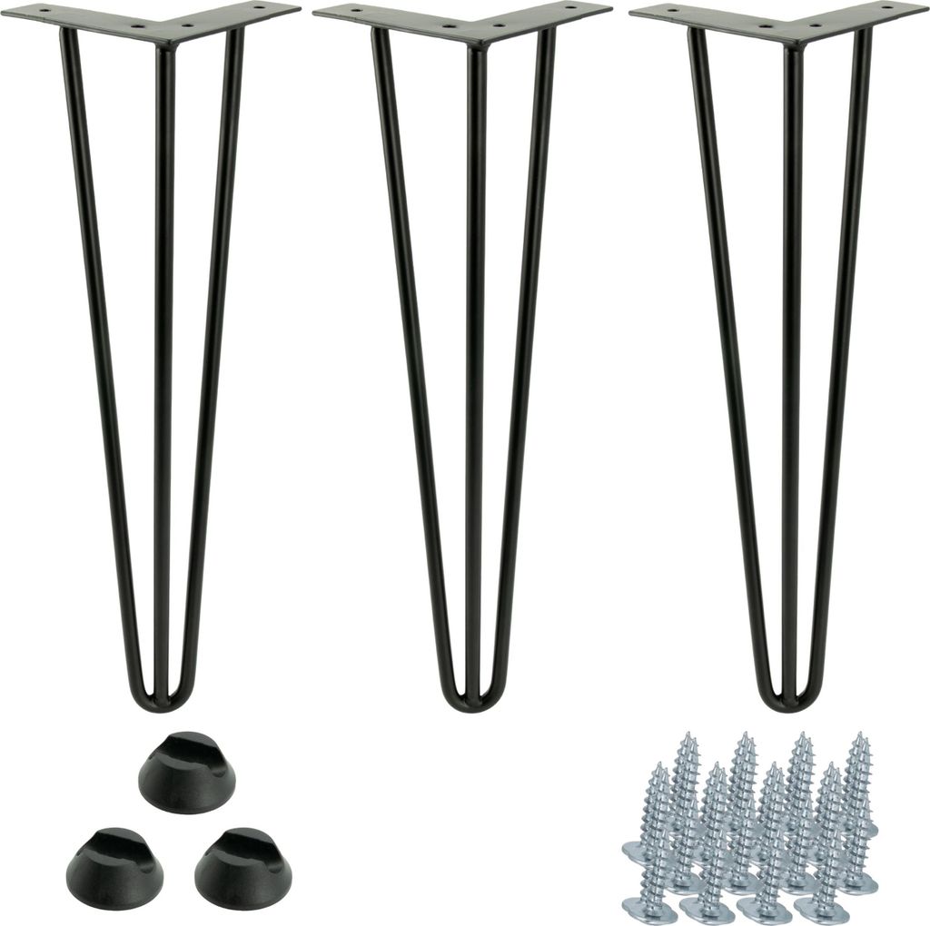 sada 3 nábytkových nohou Hairpin, výška 41 cm, 3 tyče, Obrázek produktu 