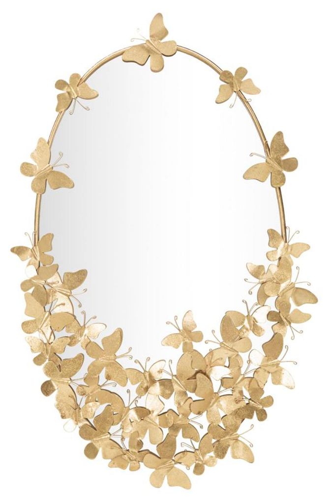 Espejo de pared ovalado con motivos de mariposas, marca Imagen del producto 
