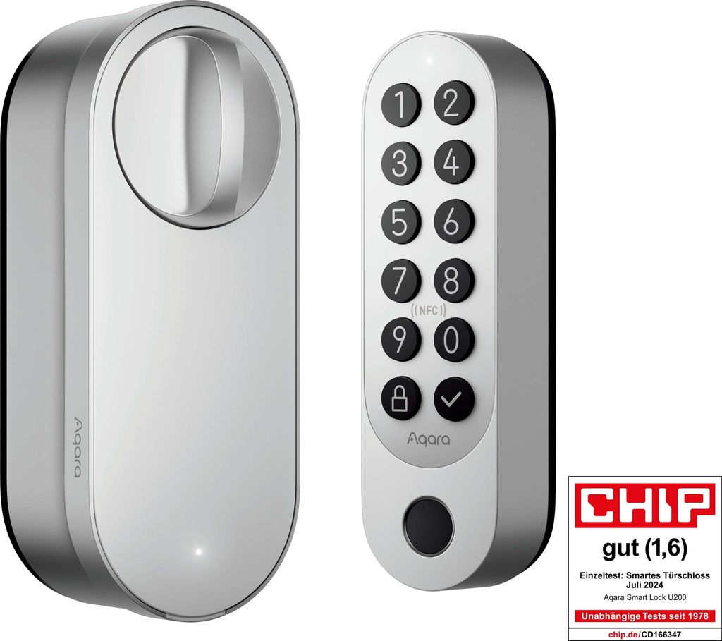 Aqara Smart Lock U200 Silver, Inteligentny zamek do drzwi, Zdjęcie produktu 