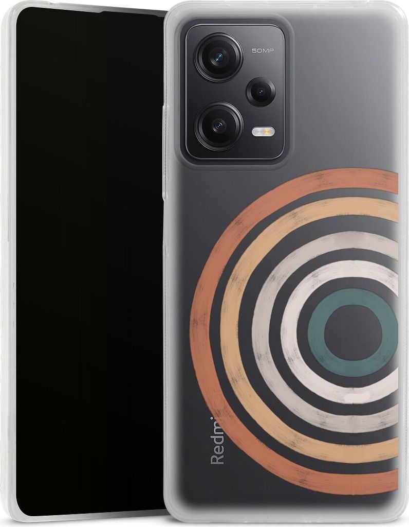 DeinDesign Slim Hülle für Xiaomi Redmi Note 12 Pro 5G Silikon Case Ultra Dünn Handyhülle Kreise Regenbogen Wasserfarbe