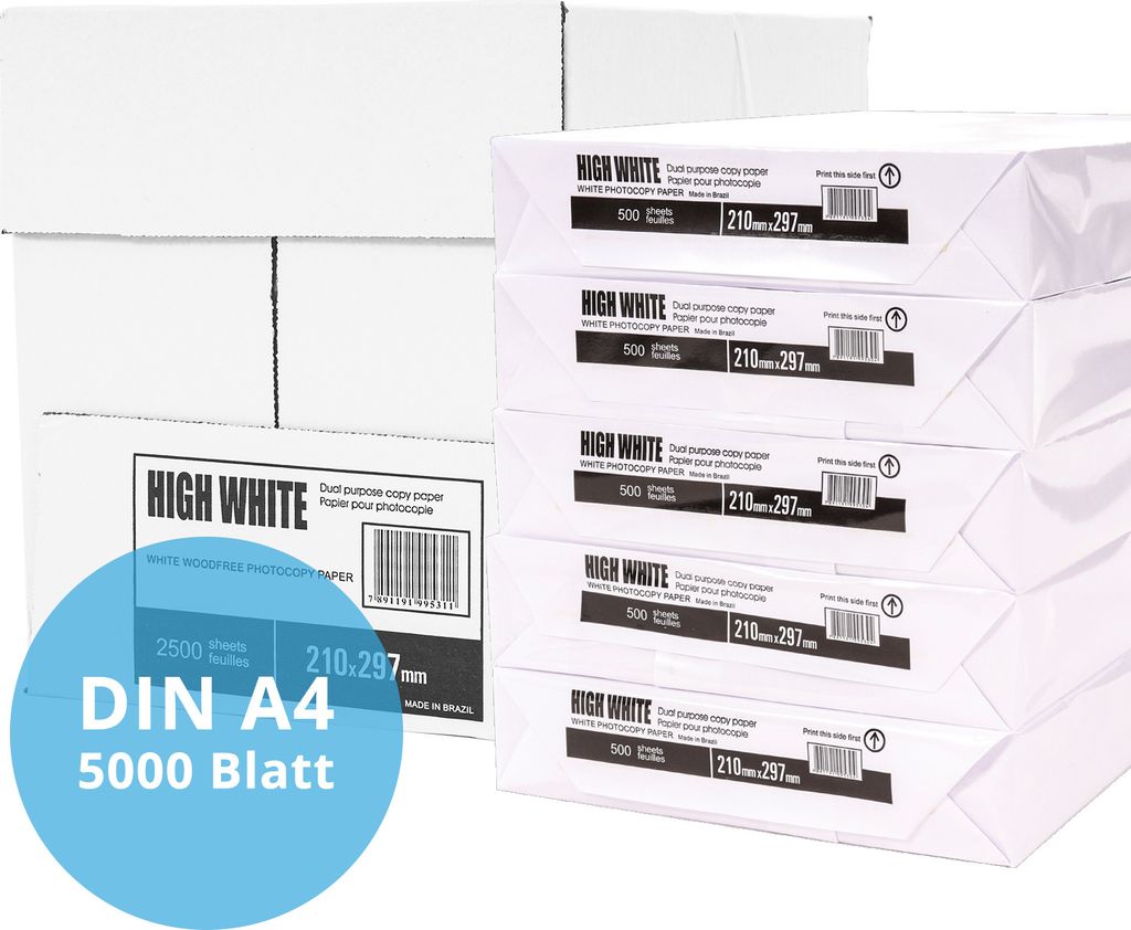 Premium Kopierpapier 5000 Blatt DIN A4 Hochweiß Copy Papier Produktbild 