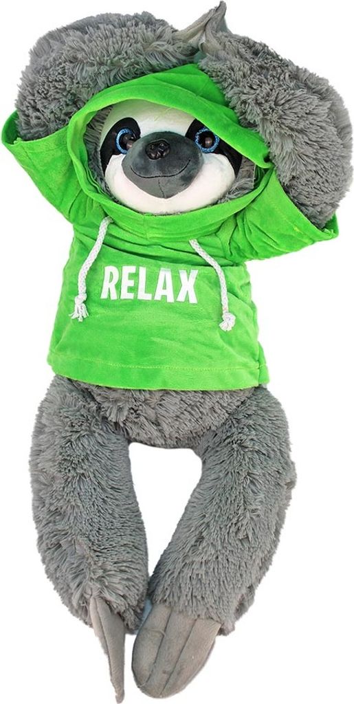 Plüschtier Faultier mit Pullover grün "Relax" - ca. 60 cm