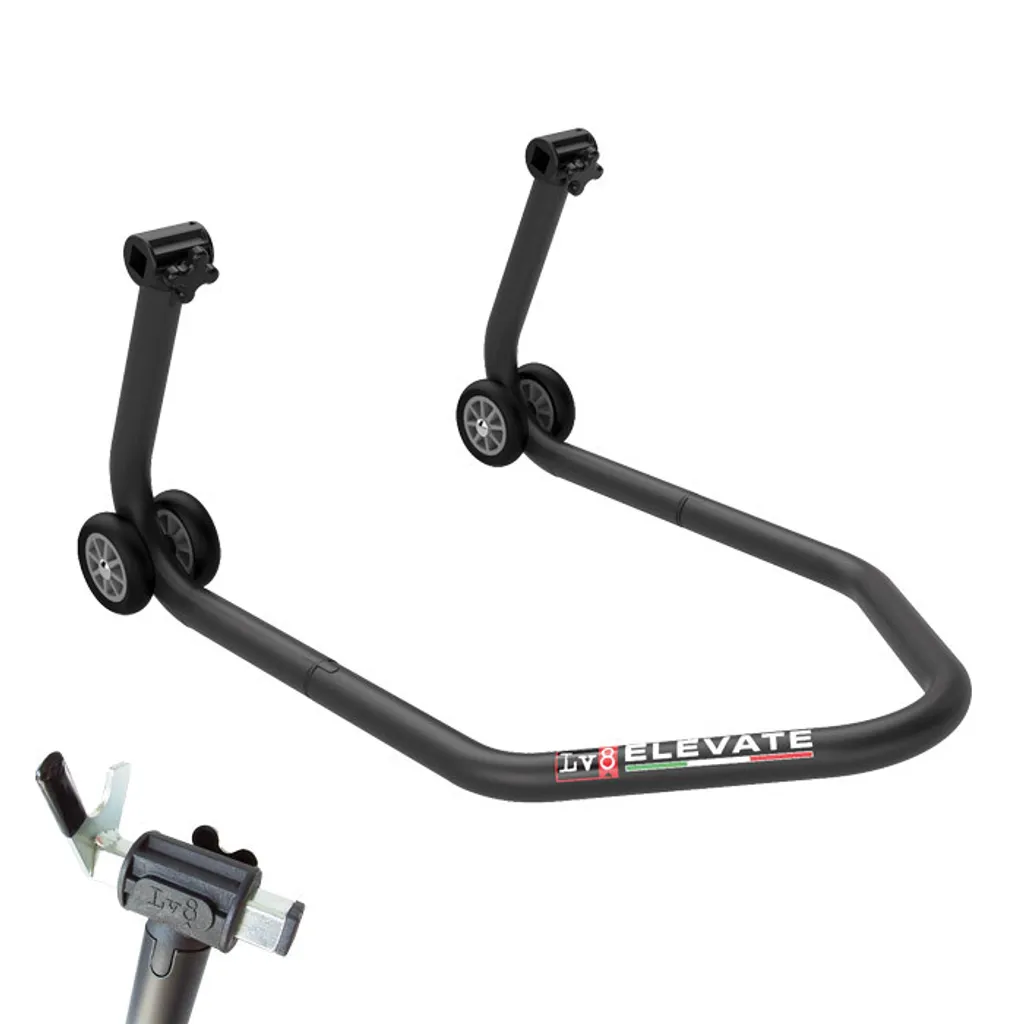 Béquille Moto Arrière avec Supports Réglables en Largeur - Charge 200kg+