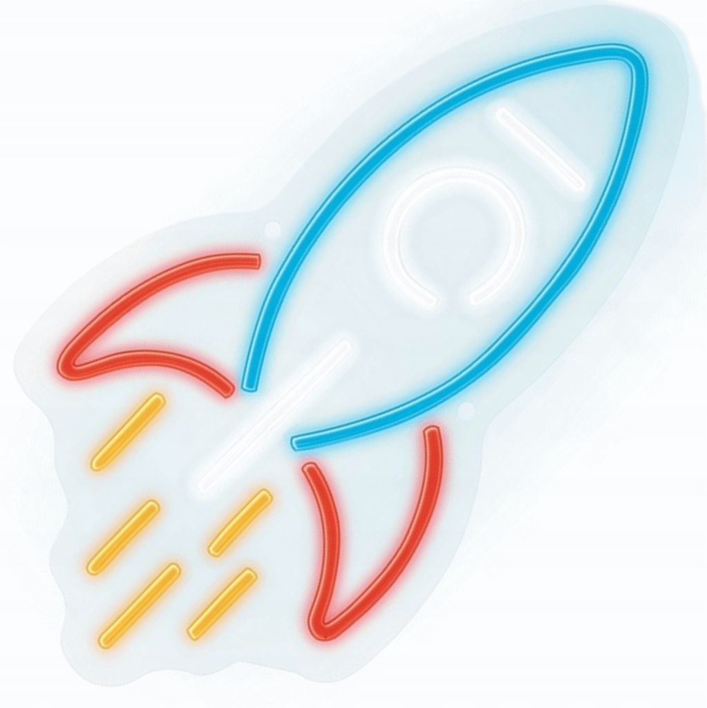 Forever Light Nachtlicht Neon PLEXI LED RAKETE Leuchtschild LED Zeichen Mehrfarbig - Ein Zimmerdekor für die Wand.